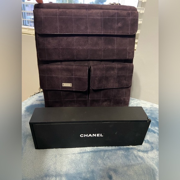 100% AUTHENTIC CHANEL SUEDE MULTI POCKET CHAIN CROSSBODY MADEMOISELLE BAG - Picture 2 of 16